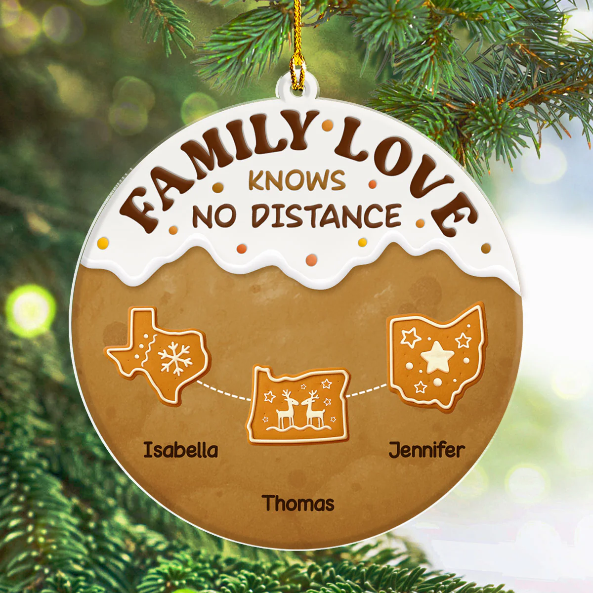 Connected By Hearts - Personalized Custom Acrylic Ornament - Image 4