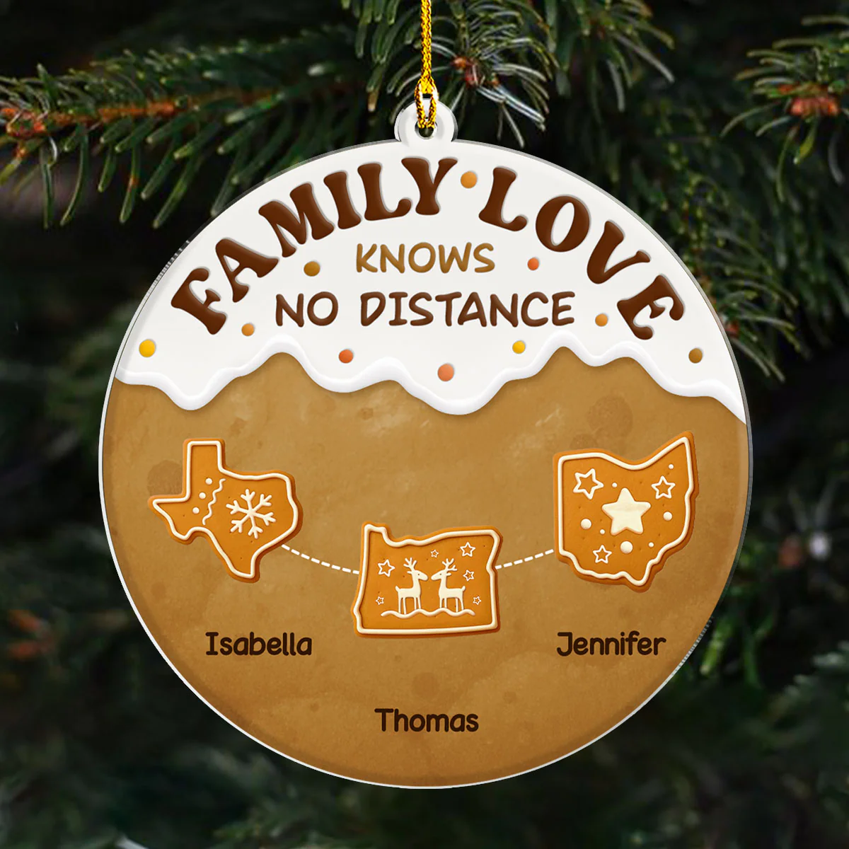 Connected By Hearts - Personalized Custom Acrylic Ornament - Image 5