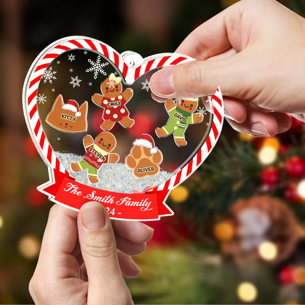 Cookie Family - Personalized Custom Acrylic Shaker Ornament - Image 2