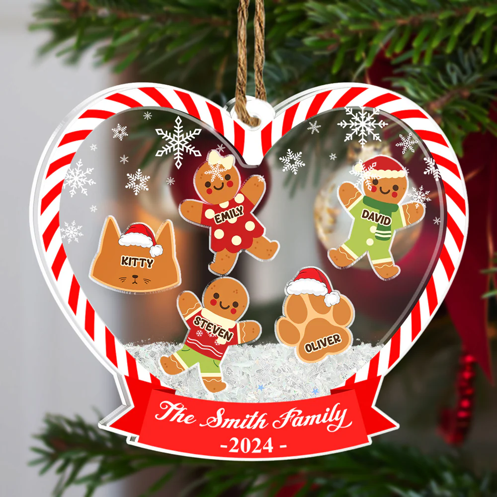 Cookie Family - Personalized Custom Acrylic Shaker Ornament - Image 4