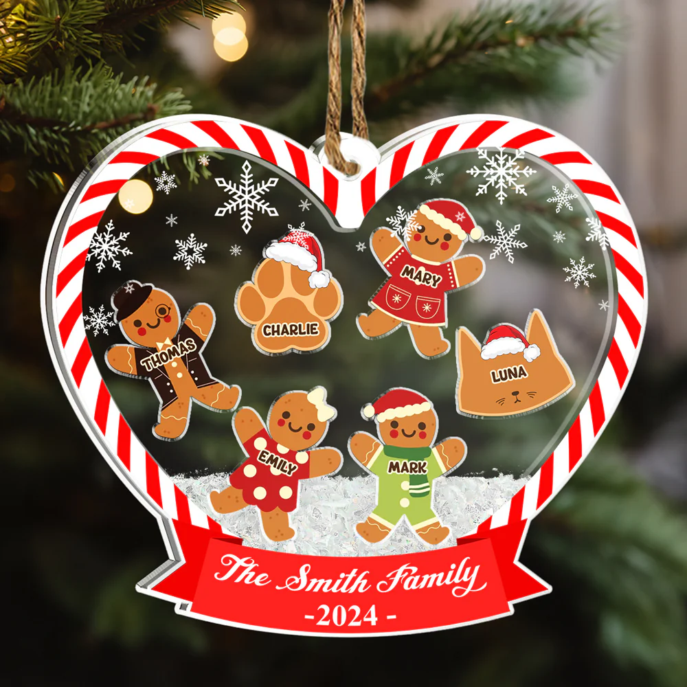Cookie Family - Personalized Custom Acrylic Shaker Ornament - Image 5