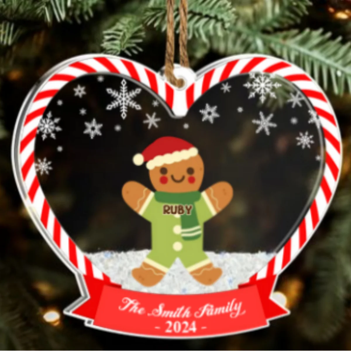 Cookie Family - Personalized Custom Acrylic Shaker Ornament - Image 6