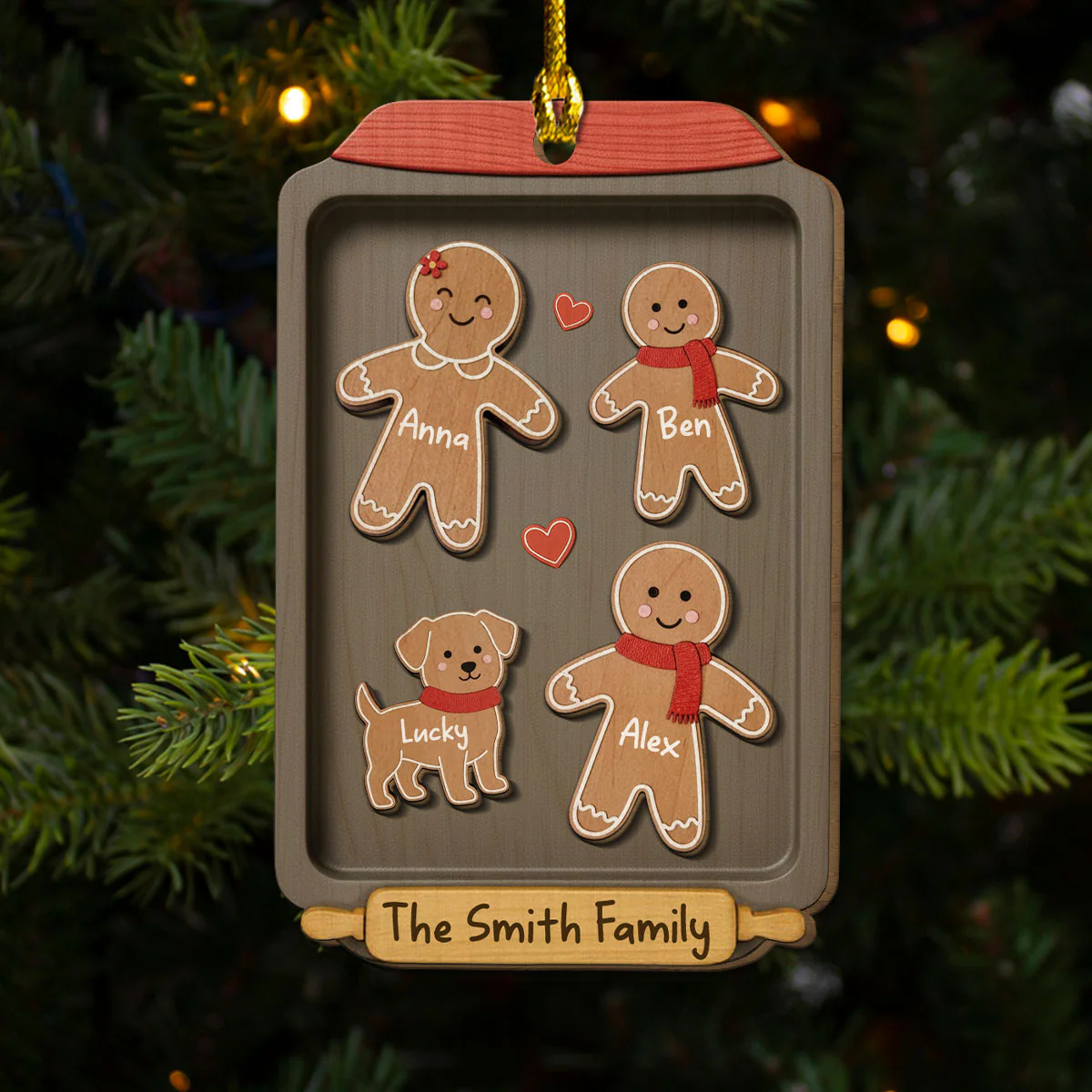 Cookies And Family Create Memories - Personalized Custom 2-Layered Wood Ornament - Image 3