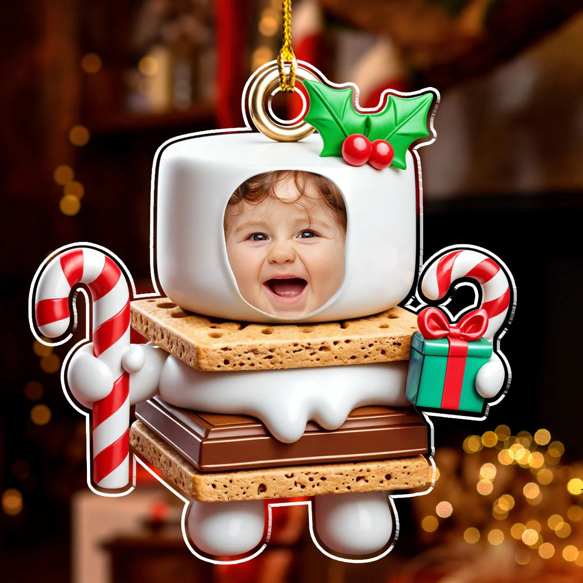 Cookies Cute Christmas - Personalized Custom Acrylic Ornament - Image 2