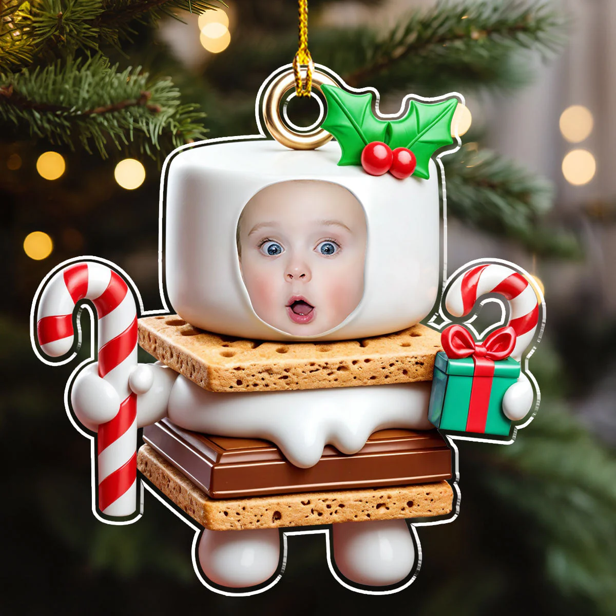 Cookies Cute Christmas - Personalized Custom Acrylic Ornament - Image 3