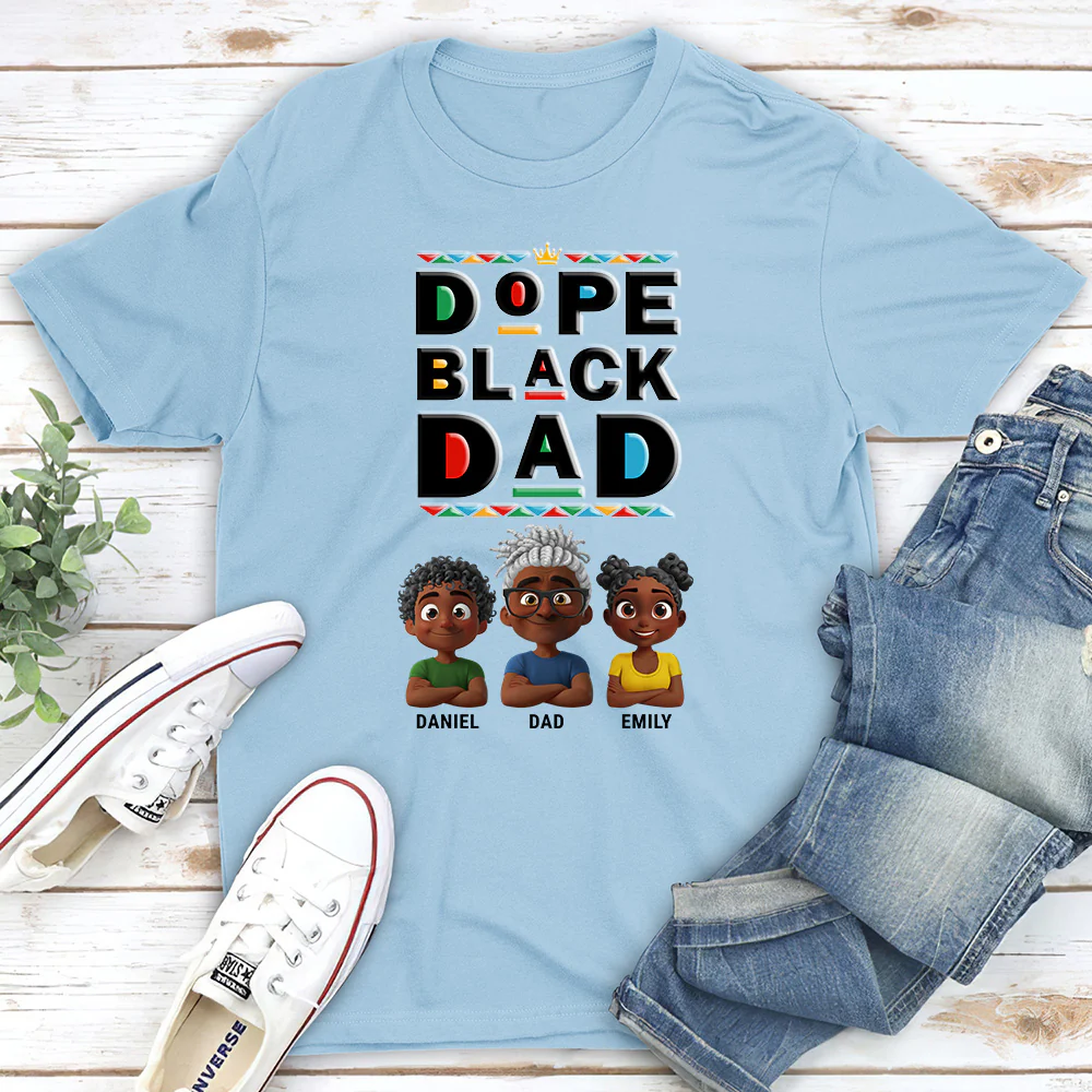 Cool Black Dad - Personalized Custom Shirt - Image 3