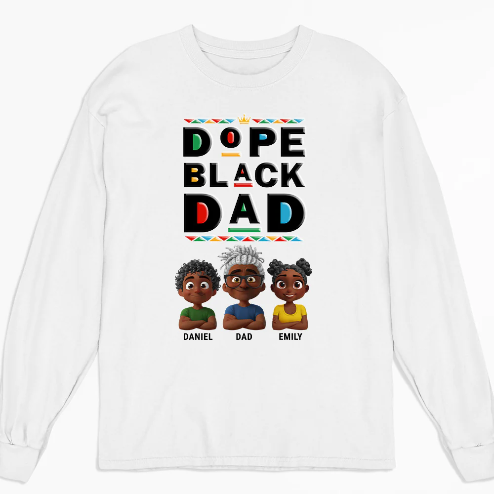 Cool Black Dad - Personalized Custom Shirt - Image 4
