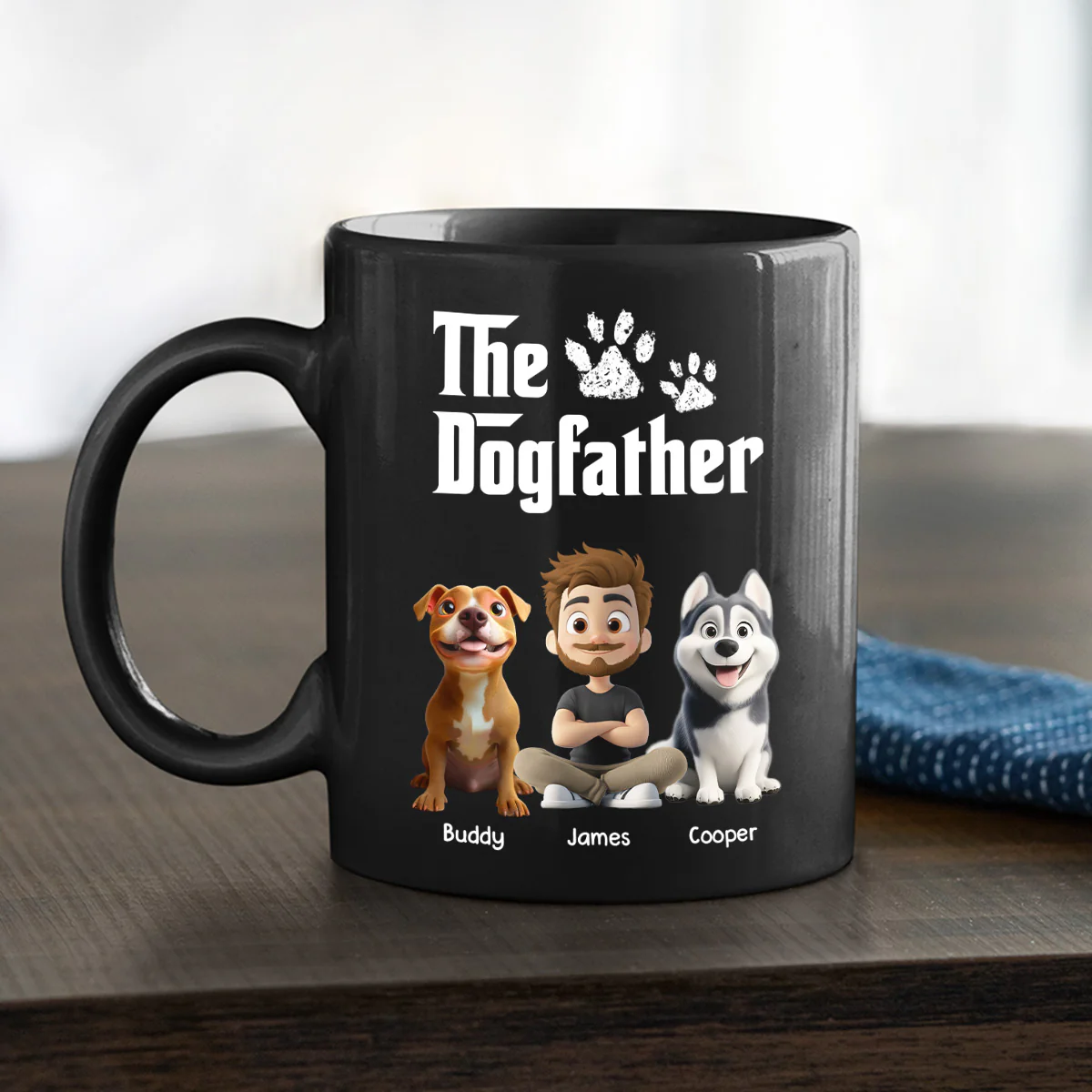 Cool Dog Father - Personalized Custom Coffee Mug - Image 3