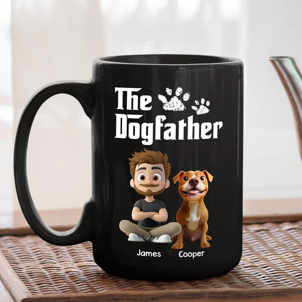 Cool Dog Father - Personalized Custom Coffee Mug - Image 4