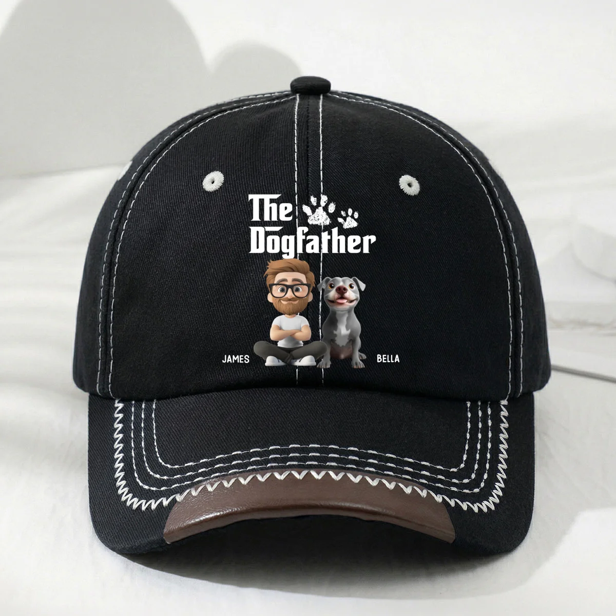 Cool Dog Father - Personalized Custom Vintage Soft Baseball Cap - Image 8