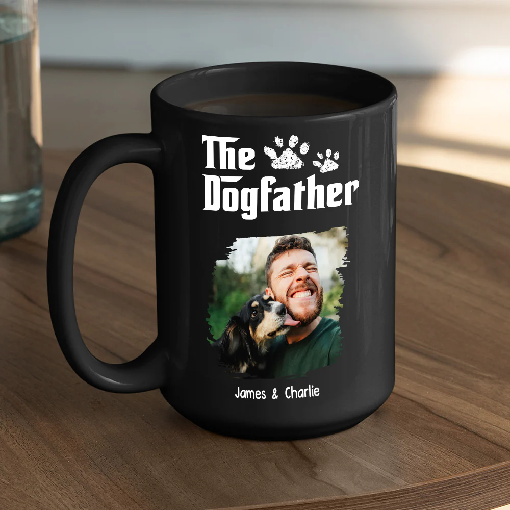 Cool Dog Father Photo - Personalized Custom Coffee Mug - Image 3