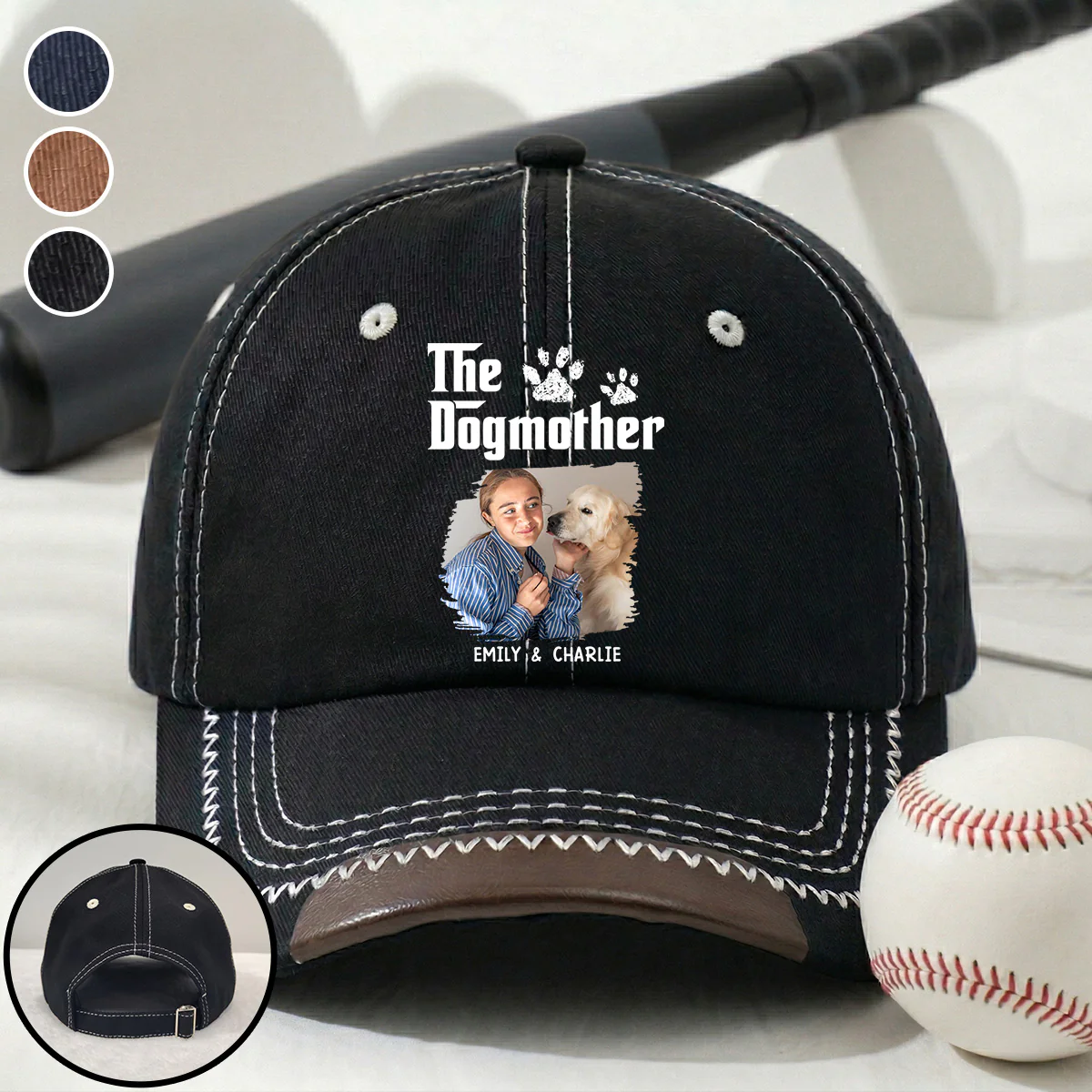 Cool Dog Mother Photo - Personalized Custom Vintage Soft Baseball Cap