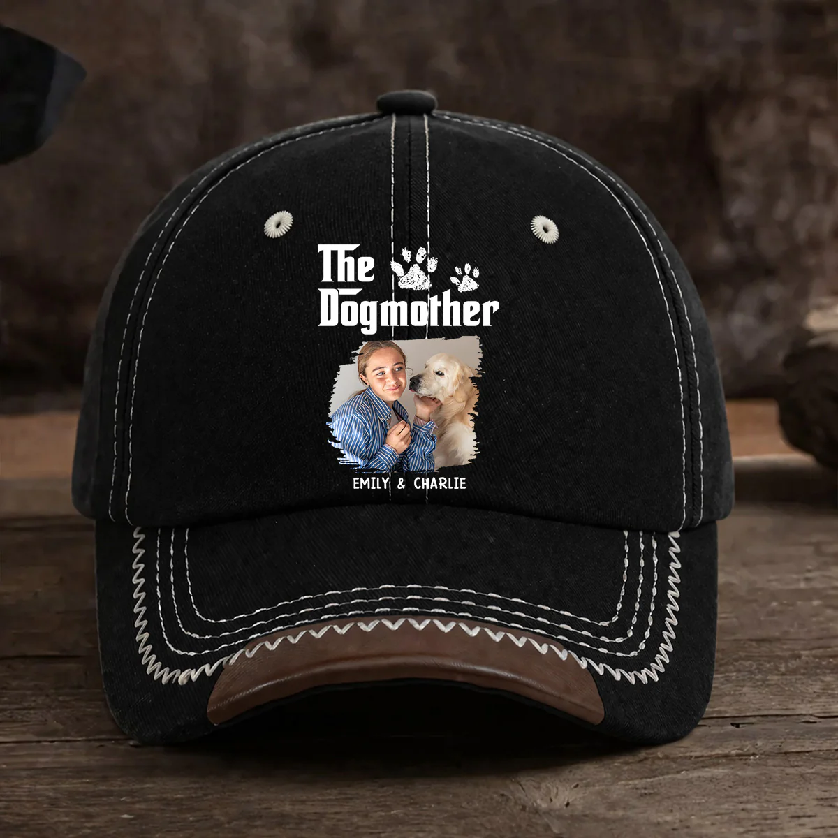 Cool Dog Mother Photo - Personalized Custom Vintage Soft Baseball Cap - Image 2