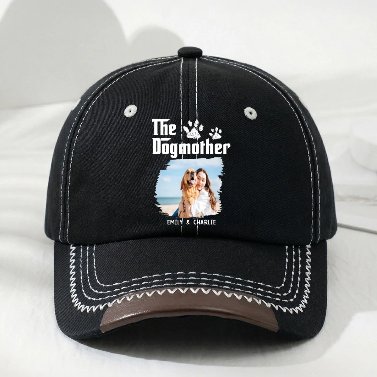 Cool Dog Mother Photo - Personalized Custom Vintage Soft Baseball Cap - Image 5