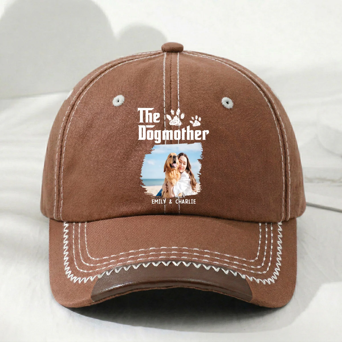 Cool Dog Mother Photo - Personalized Custom Vintage Soft Baseball Cap - Image 6