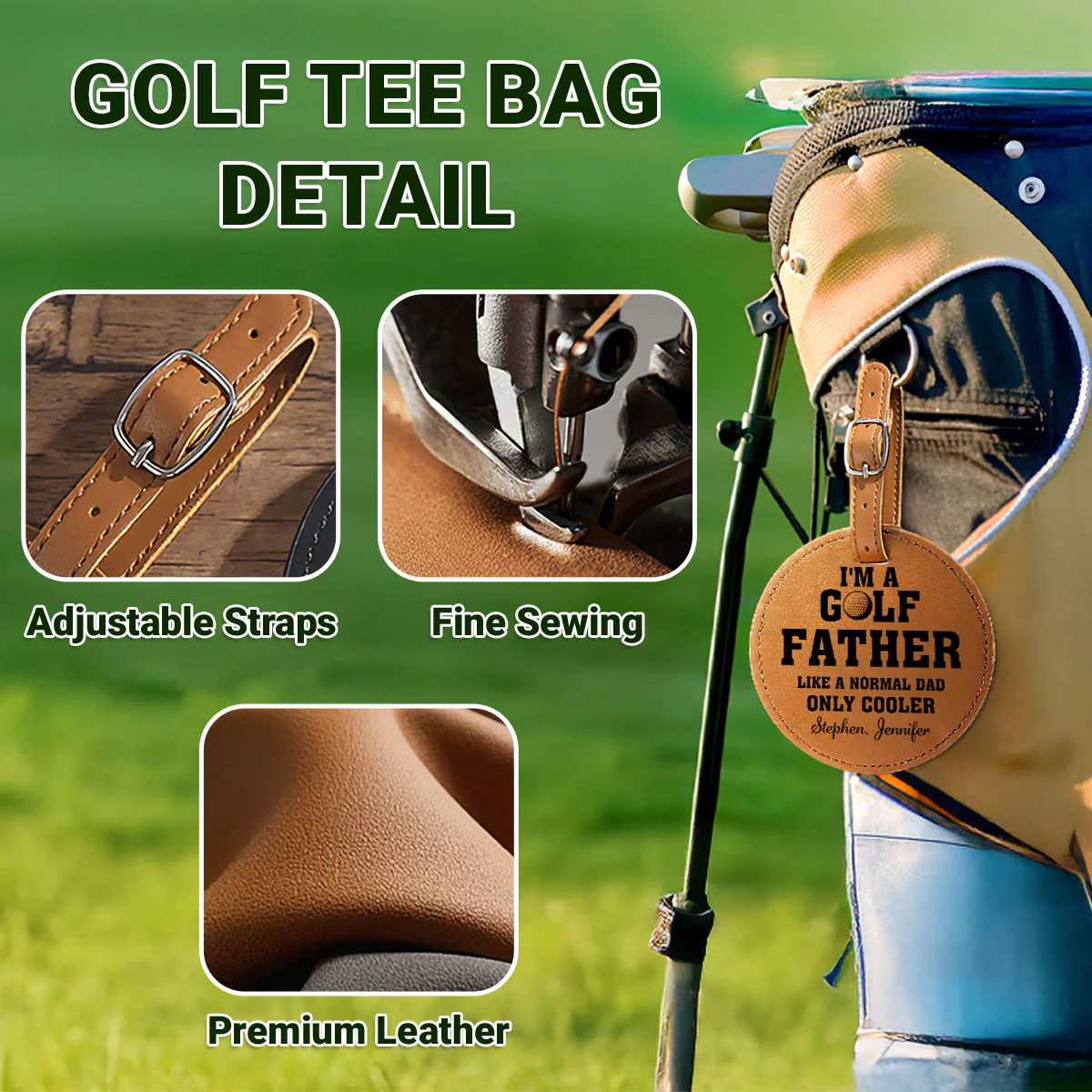 Cool Golf Dad - Personalized Custom Golf Tee Bag - Image 6
