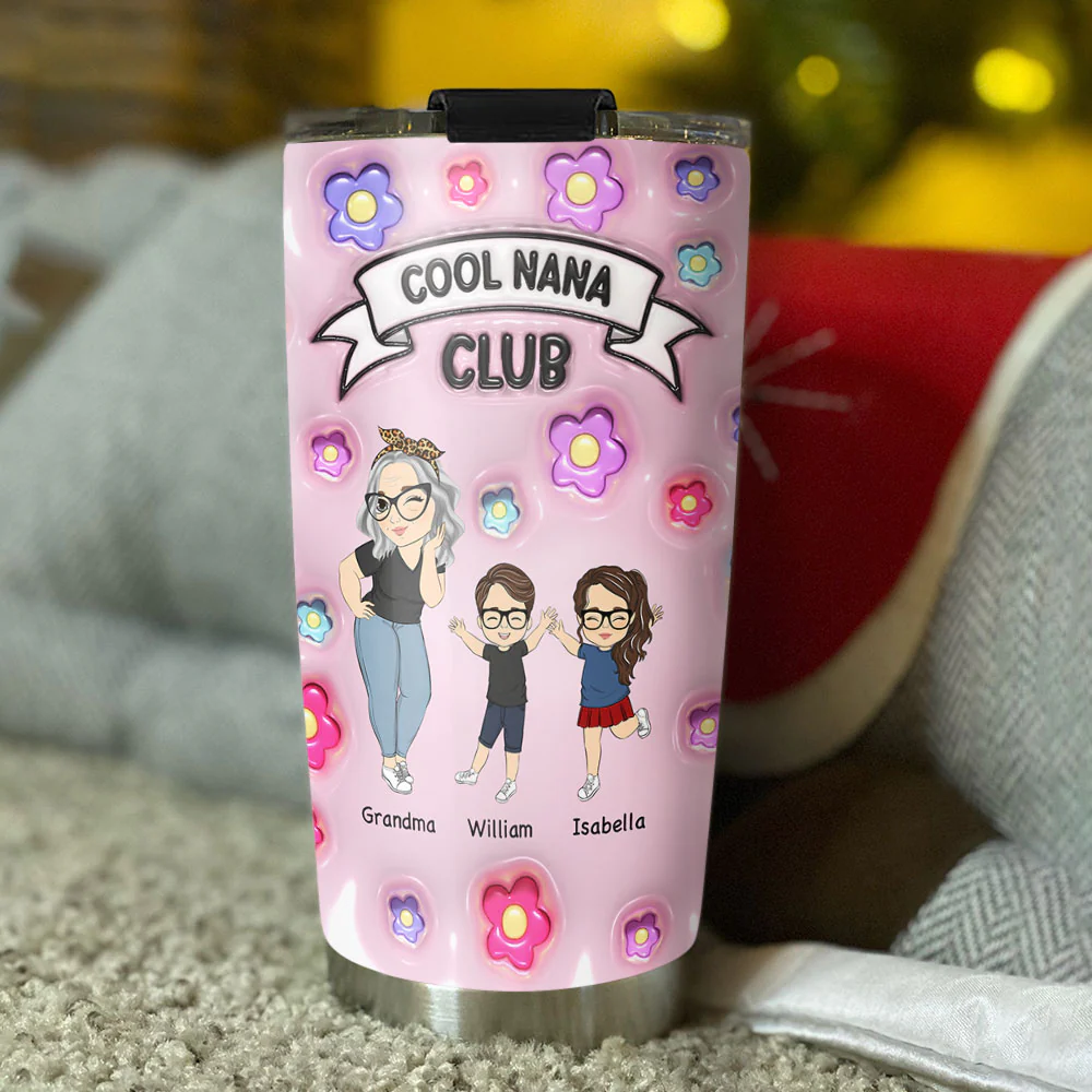 Cool Grandma Club - Personalized Custom 3D Inflated Effect Tumbler - Image 3