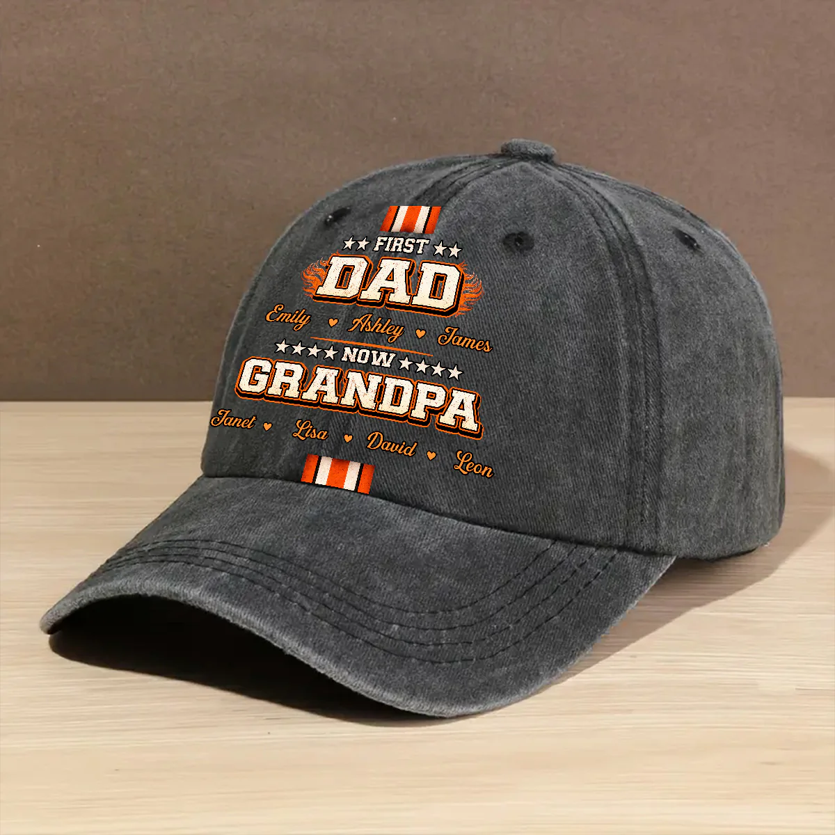 Cool Papa - Personalized Custom Vintage Washed Denim Cap - Image 5
