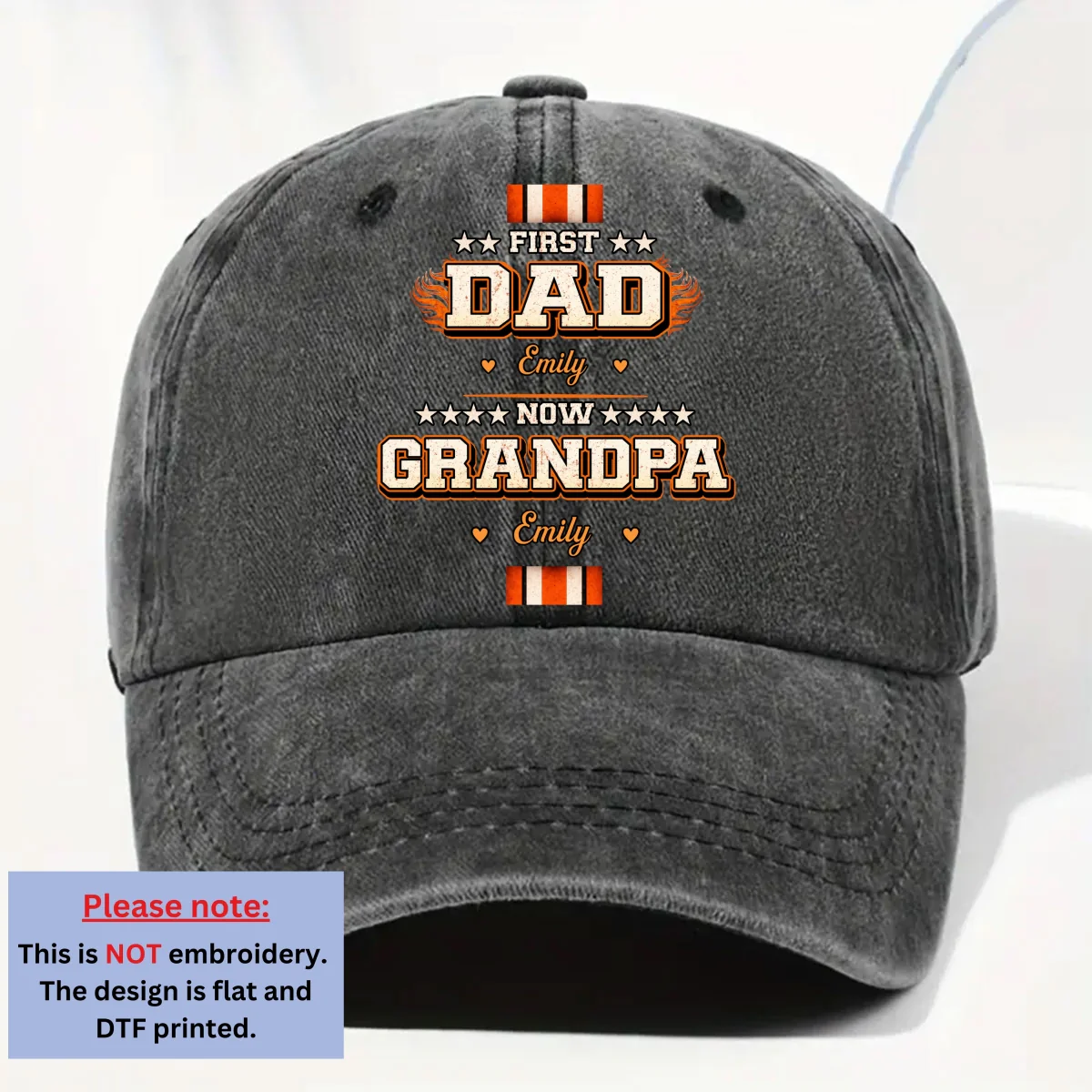 Cool Papa - Personalized Custom Vintage Washed Denim Cap - Image 7