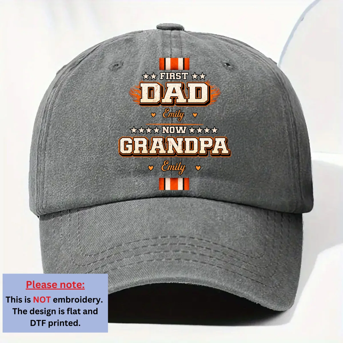 Cool Papa - Personalized Custom Vintage Washed Denim Cap - Image 8