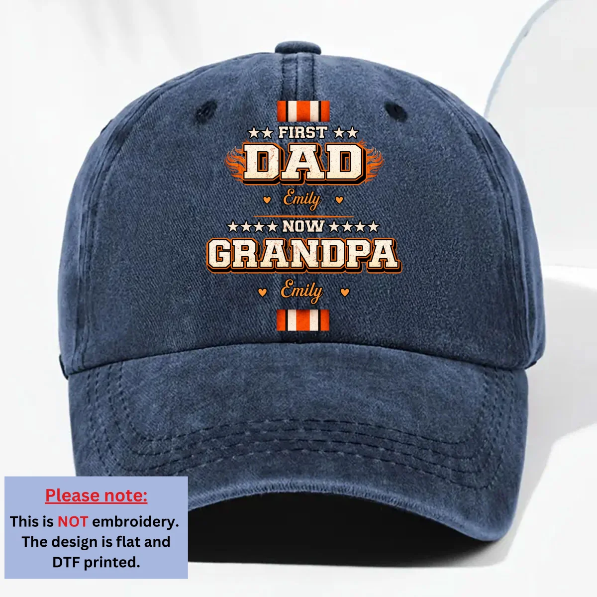 Cool Papa - Personalized Custom Vintage Washed Denim Cap - Image 9