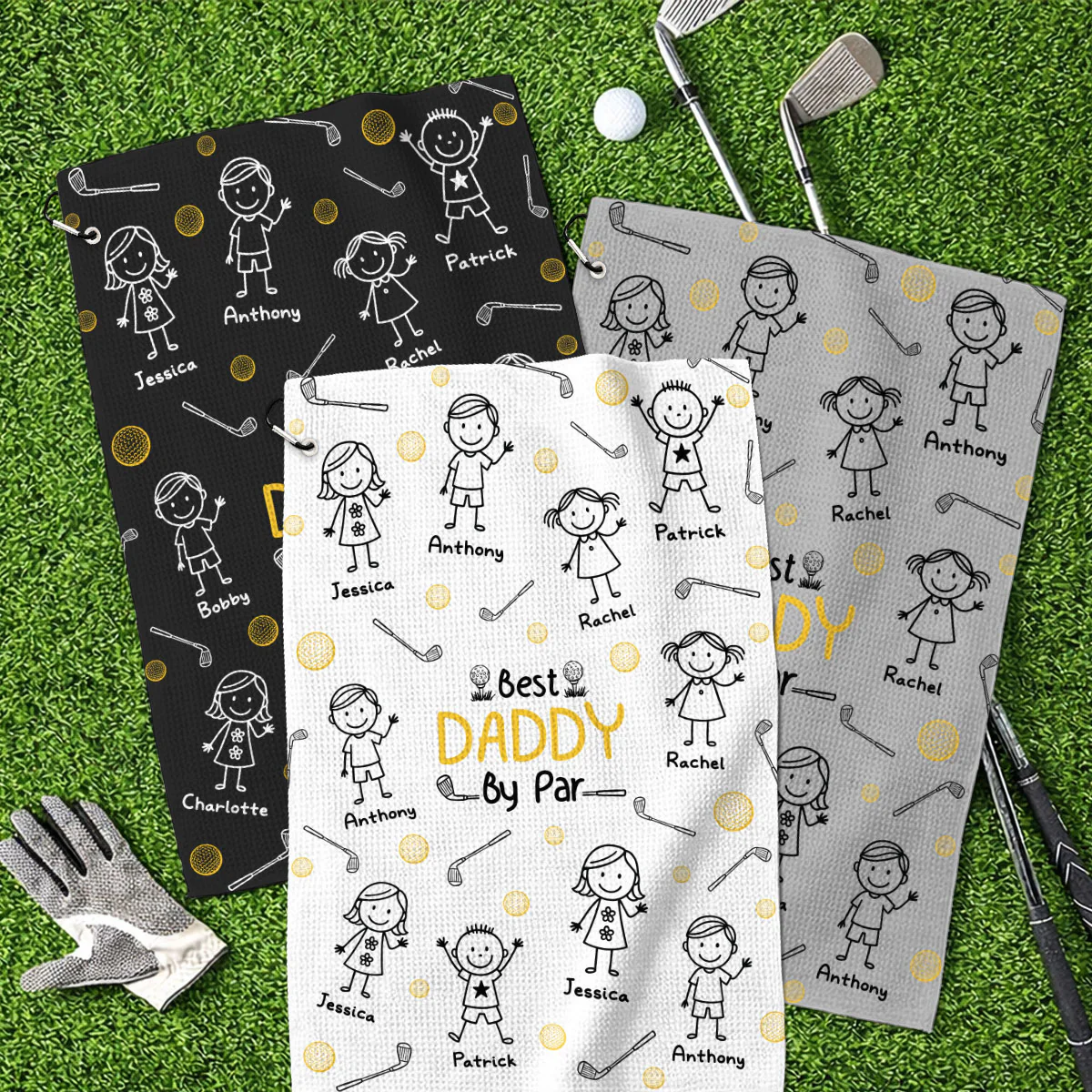 Cooler Than All Other Grandpa - Personalized Custom Golf Towel - Image 2