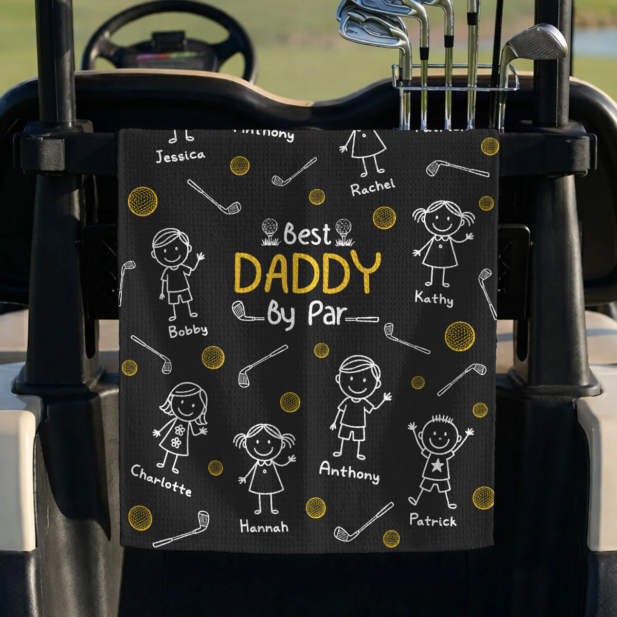 Cooler Than All Other Grandpa - Personalized Custom Golf Towel - Image 3