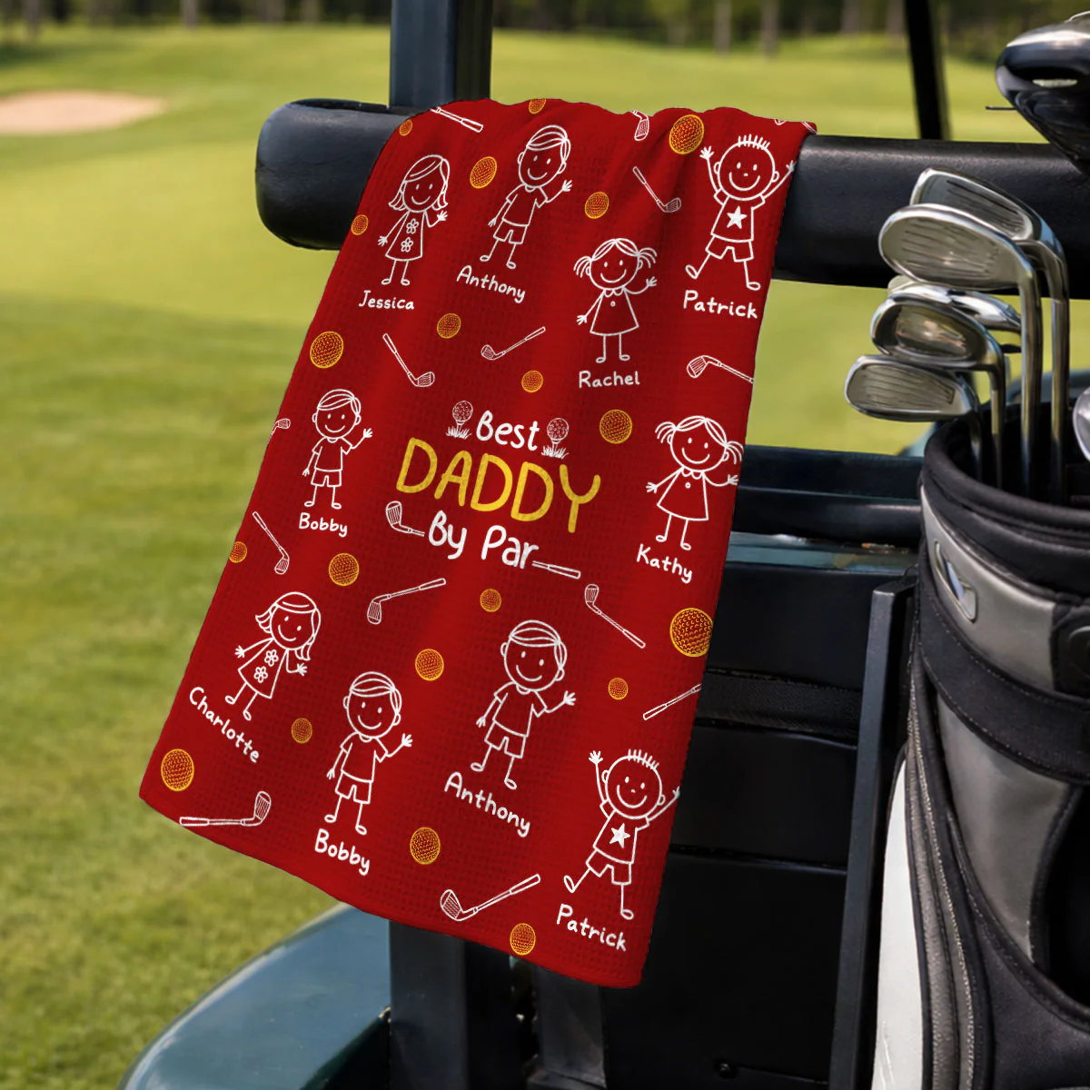 Cooler Than All Other Grandpa - Personalized Custom Golf Towel - Image 4