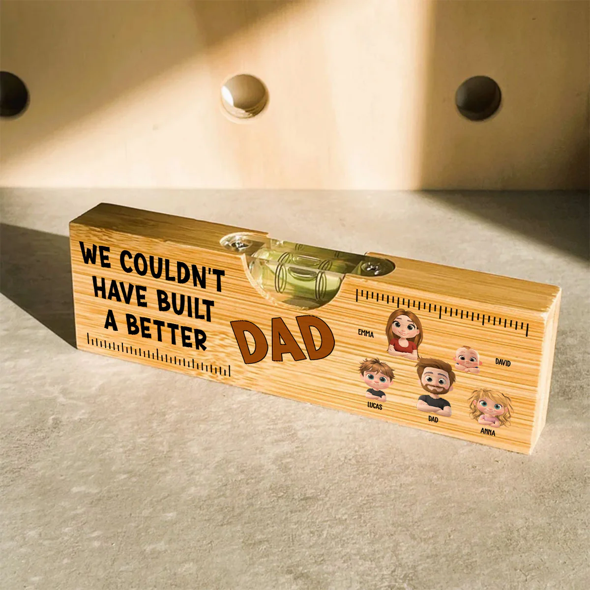 Could Not Have Built A Better Dad - Personalized Custom Wooden Spirit Level Bottle Opener - Image 4