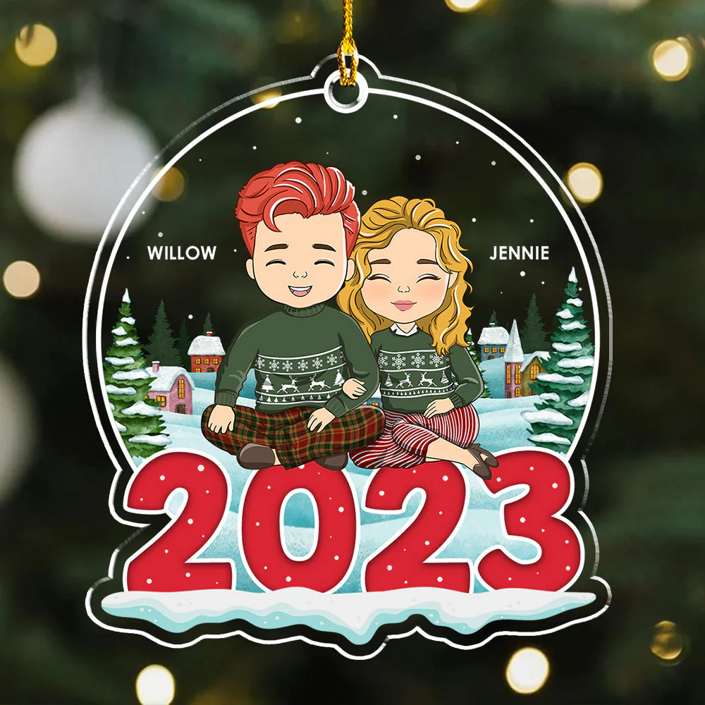 Couple 2023 - Personalized Custom Acrylic Ornament - Image 4