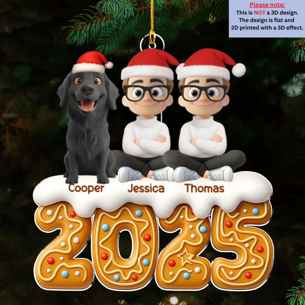 Couple And Dog Of The Year Version 2 - Personalized Custom Acrylic Ornament - Image 7