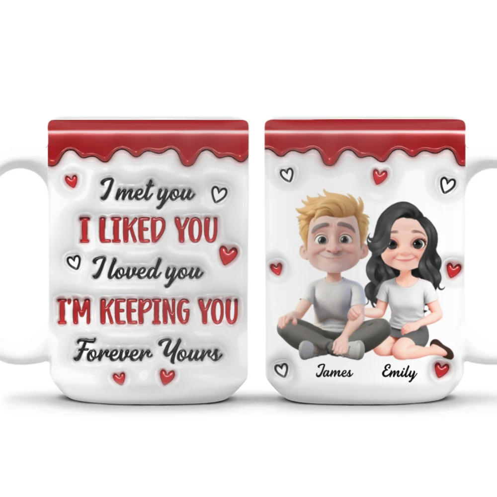 Couple Cartoon Forever Love - Personalized Custom 3D Inflated Effect Mug - Image 7