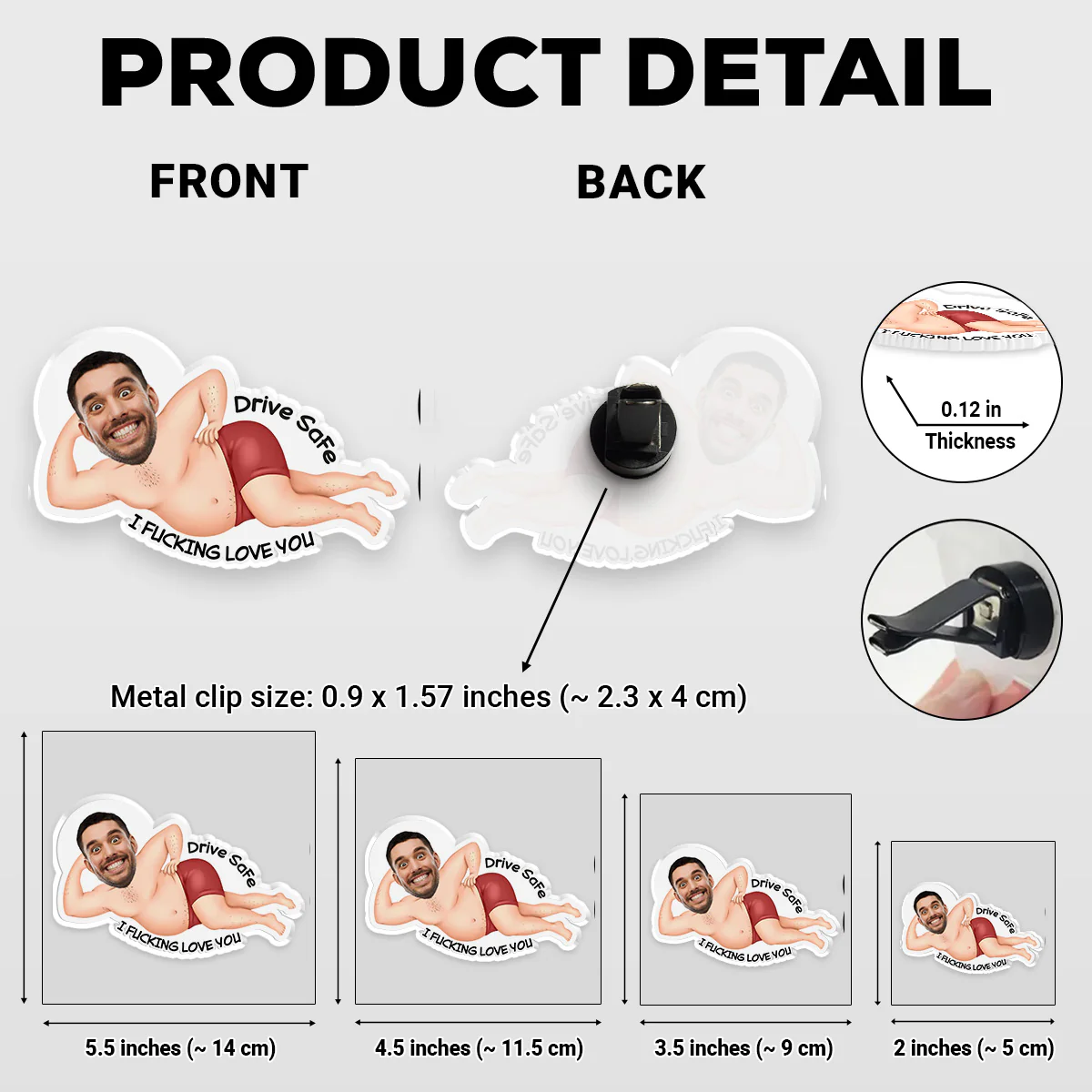 Couple Drive Safe I Freaking Love You - Personalized Custom Car Vent Clip - Image 5