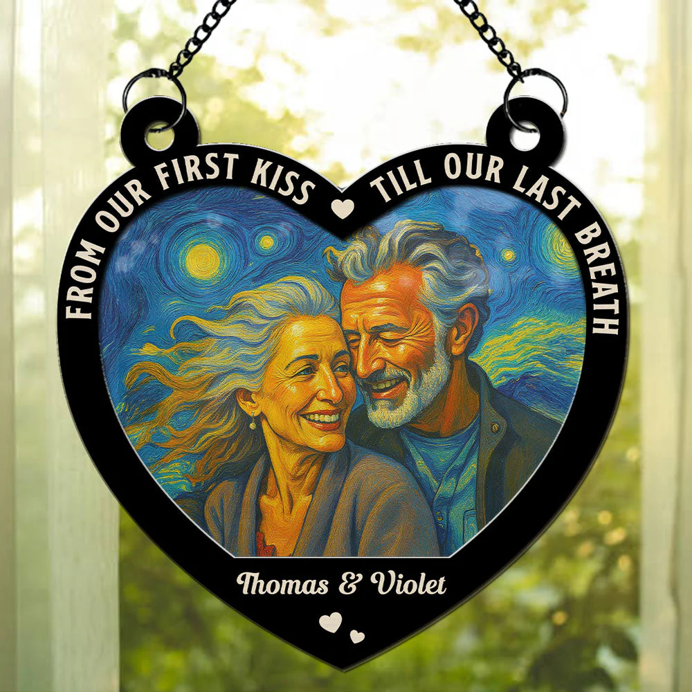 Couple From Our First Kiss - Personalized Custom Suncatcher - Image 3