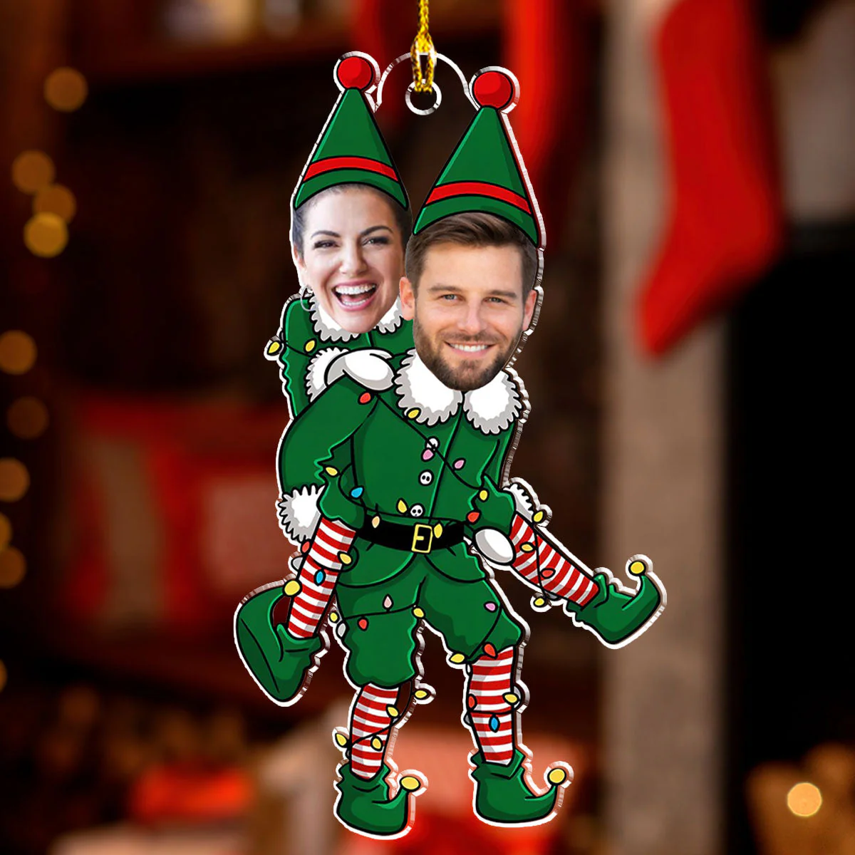 Couple Funny Christmas - Personalized Custom Acrylic Ornament - Image 4