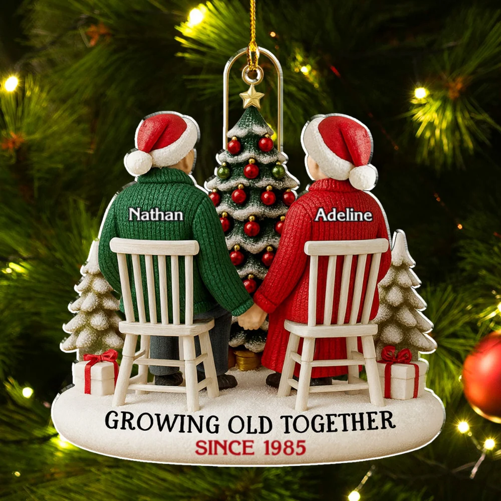 Couple Growing Old Together - Personalized Custom Acrylic Ornament - Image 5
