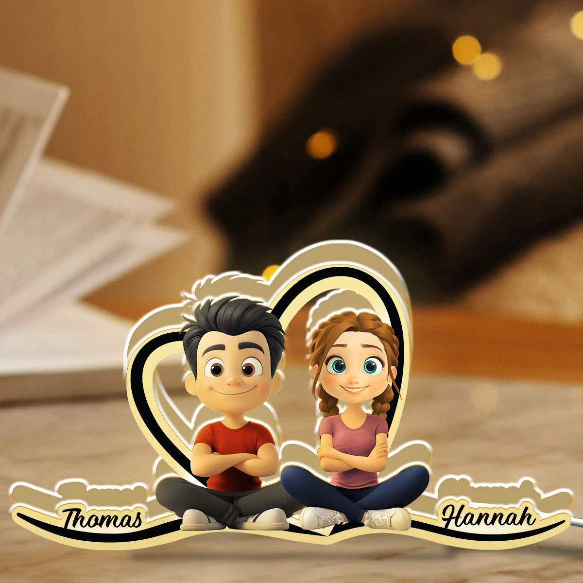 Couple Heart Shape - Personalized Custom Light Box - Image 4