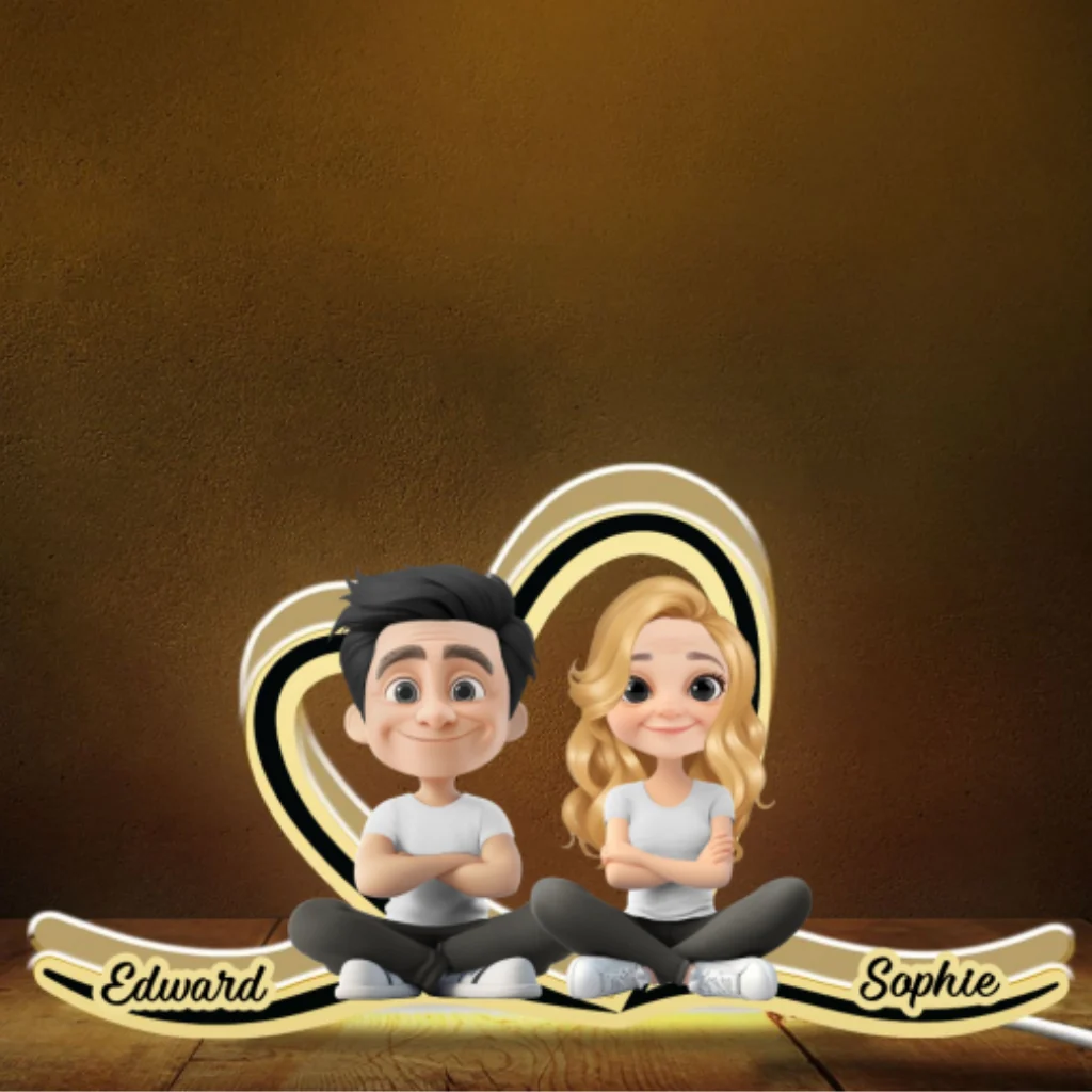 Couple Heart Shape - Personalized Custom Light Box - Image 5