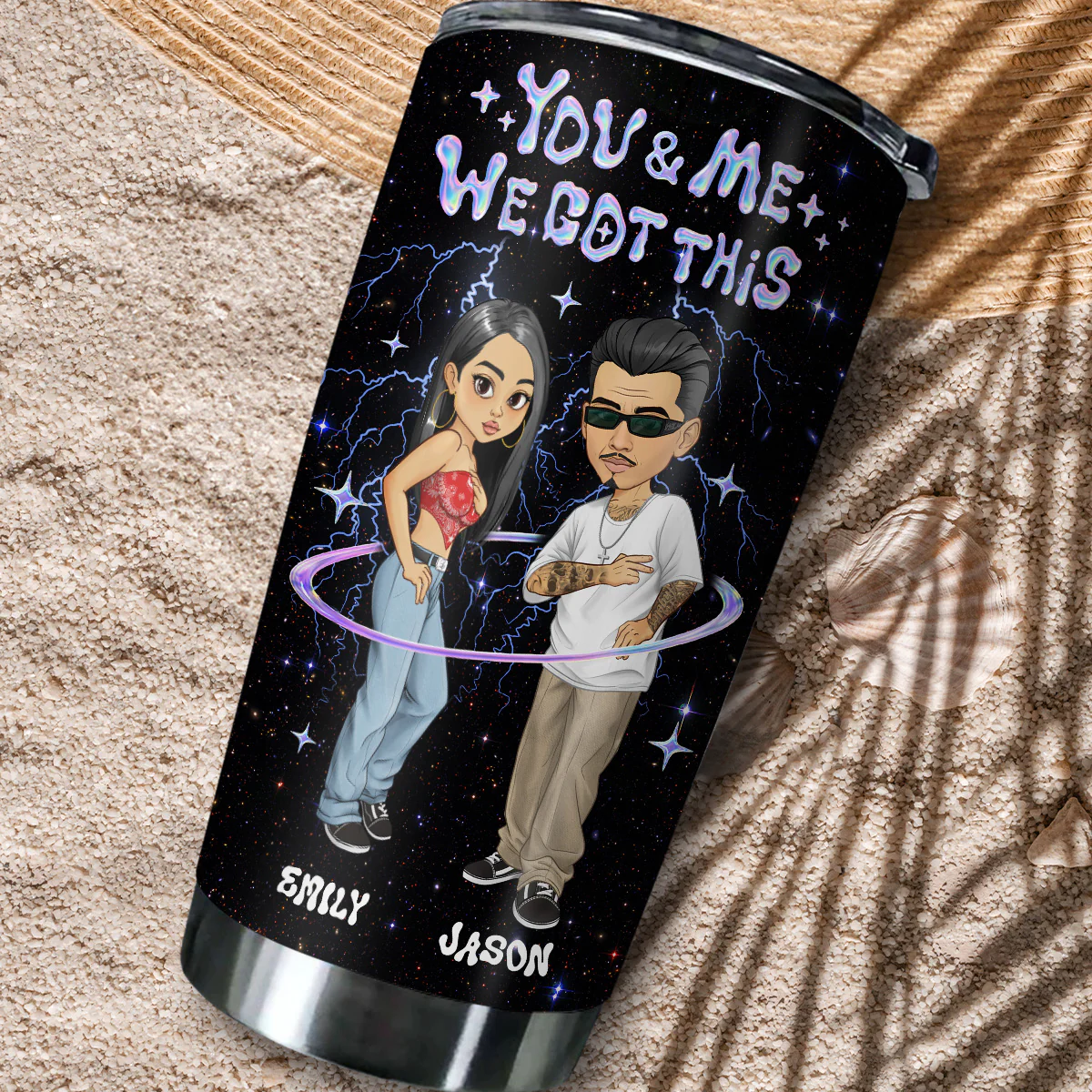 Couple Hologram - Personalized Custom Tumbler - Image 4