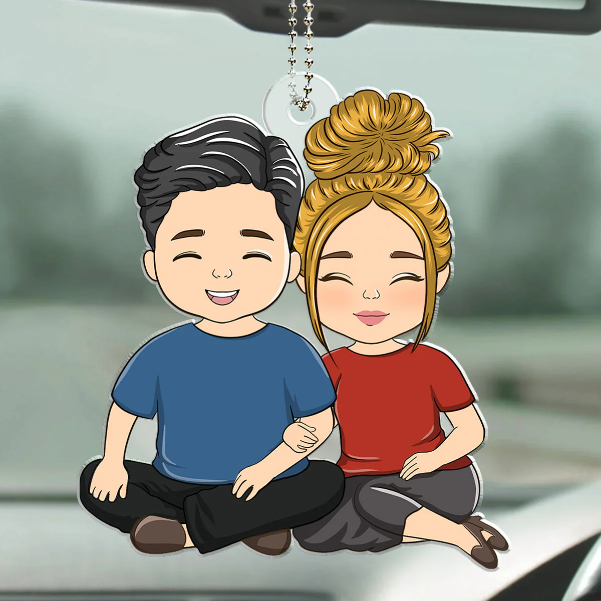 Couple Love - Personalized Custom Car Ornament - Image 2
