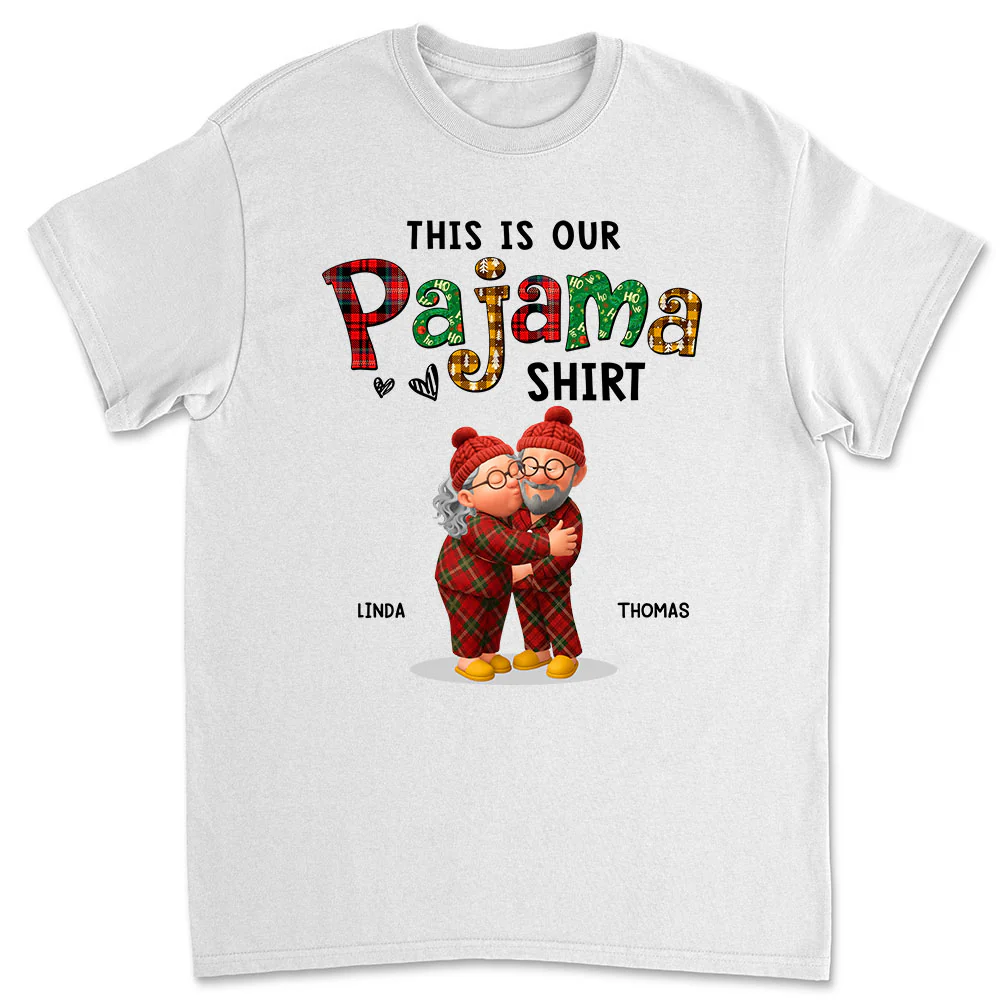 Couple Pajama Christmas Cartoon - Personalized Custom Shirt