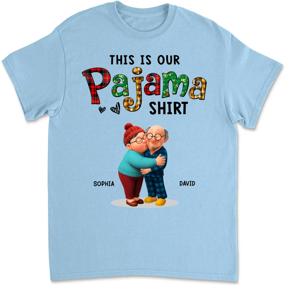 Couple Pajama Christmas Cartoon - Personalized Custom Shirt - Image 11