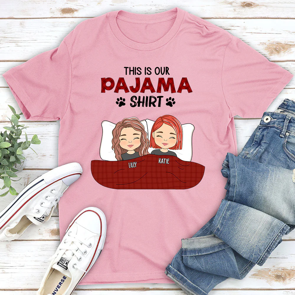 Couple Pajama Shirt - Personalized Custom Classic T-shirt - Image 3