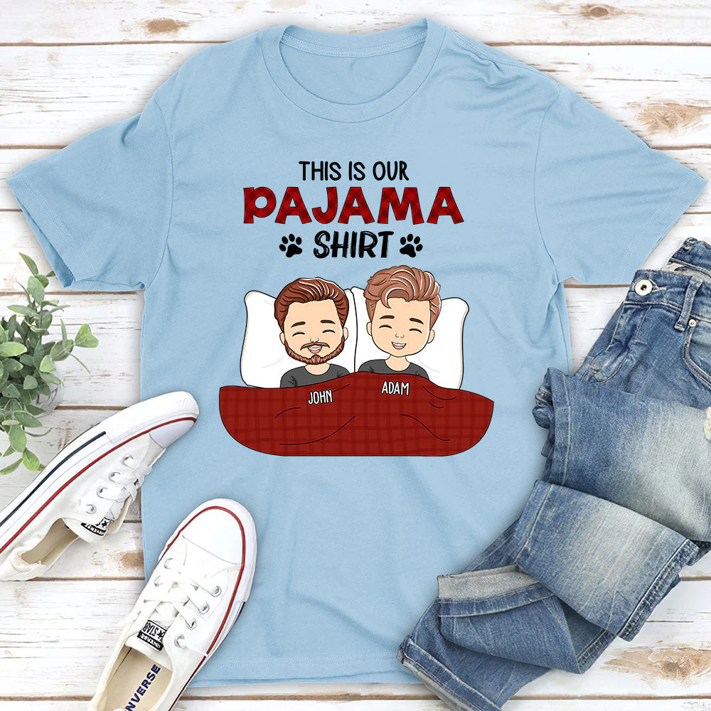Couple Pajama Shirt - Personalized Custom Classic T-shirt - Image 4