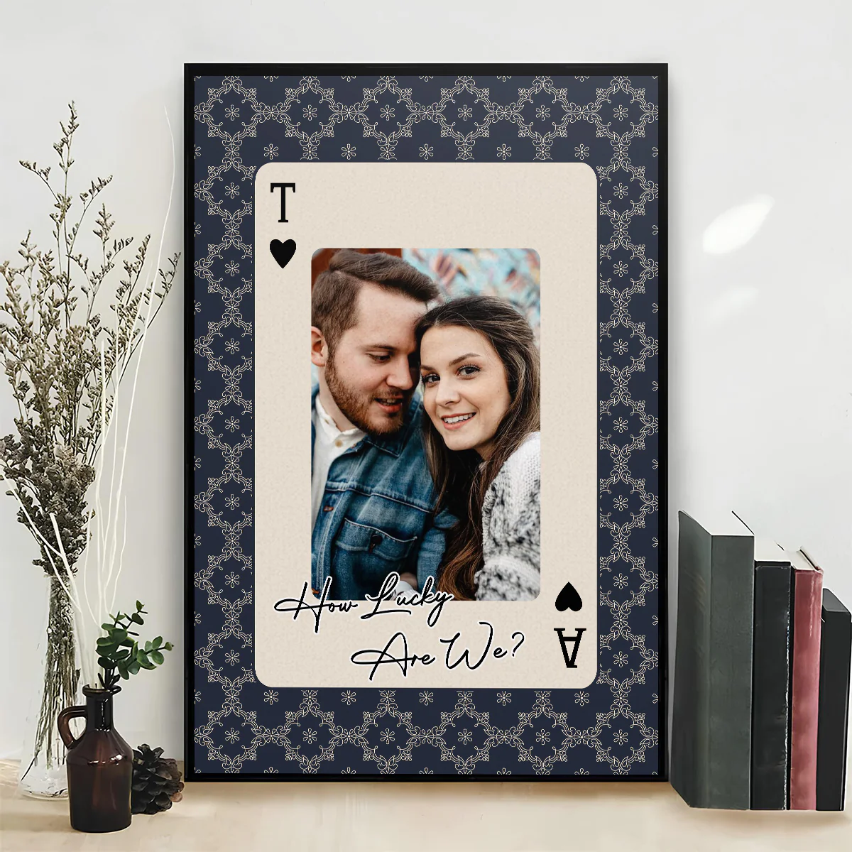 Couple Playing Card Photo - Personalized Custom Poster - Image 2