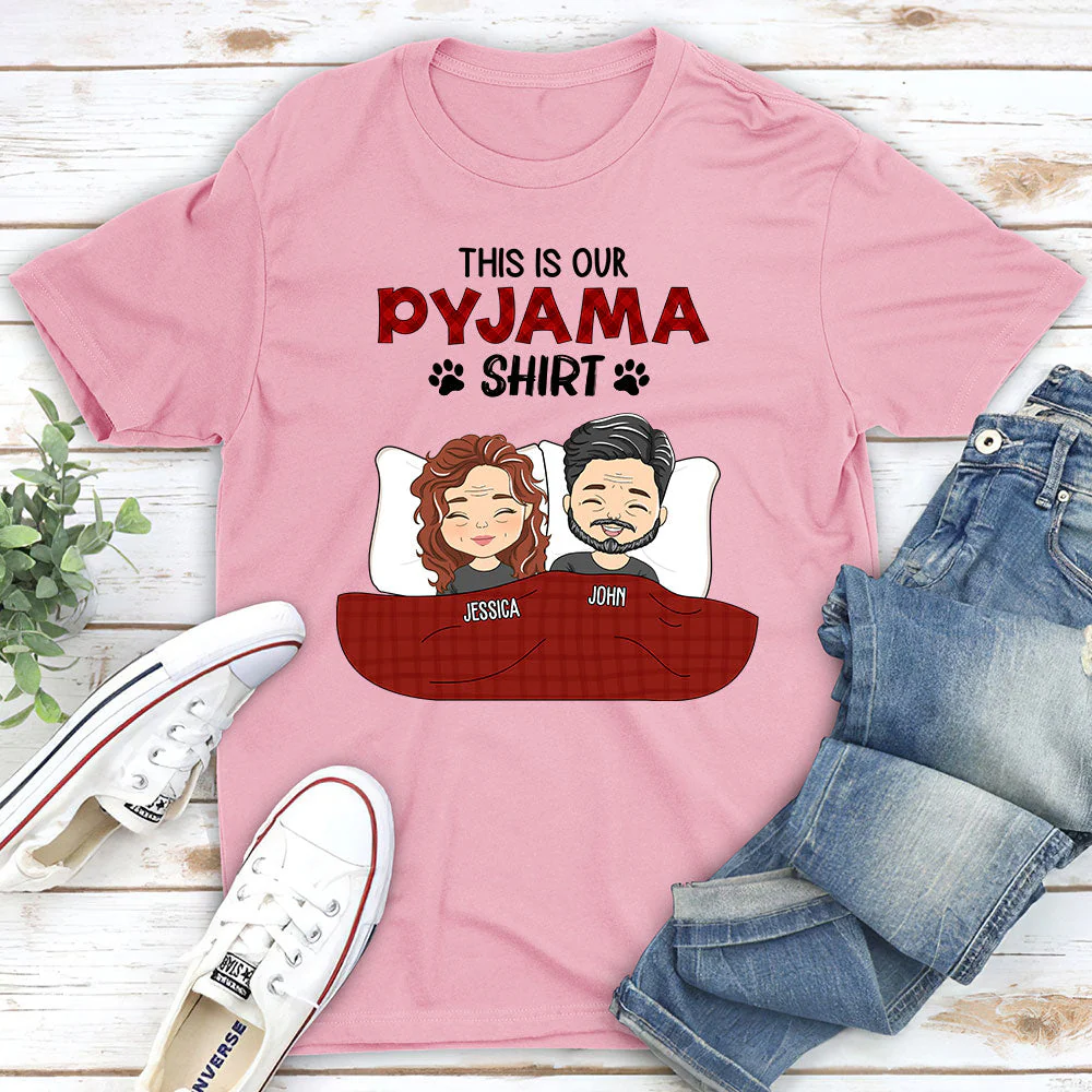 Couple Pyjama Shirt - Personalized Custom Classic T-shirt - Image 4