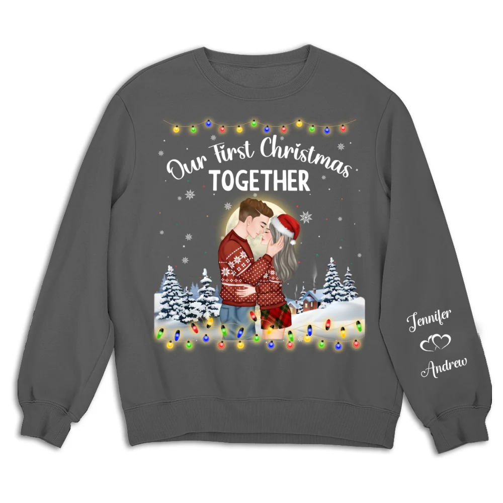 Couple Together Christmas - Personalized Custom Sweatshirt - Image 10