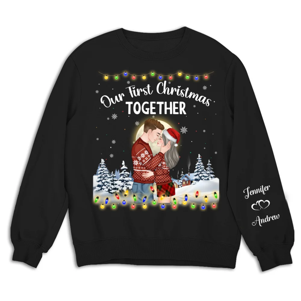 Couple Together Christmas - Personalized Custom Sweatshirt - Image 6