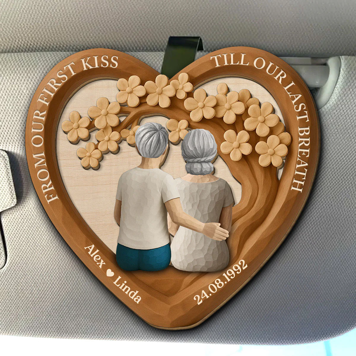 Couple Together Old - Personalized Custom Car Visor Clip