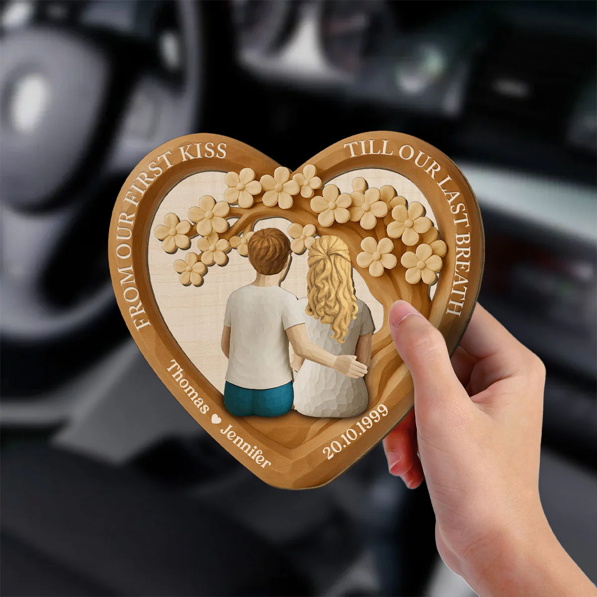 Couple Together Old - Personalized Custom Car Visor Clip - Image 2